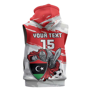 Custom Libya Football Sleeveless Zip Hoodie Forza Fursan Al-Mutawasit - African Pride