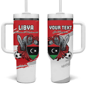 Custom Libya Football Tumbler With Handle Forza Fursan Al-Mutawasit