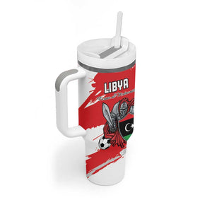 Custom Libya Football Tumbler With Handle Forza Fursan Al-Mutawasit