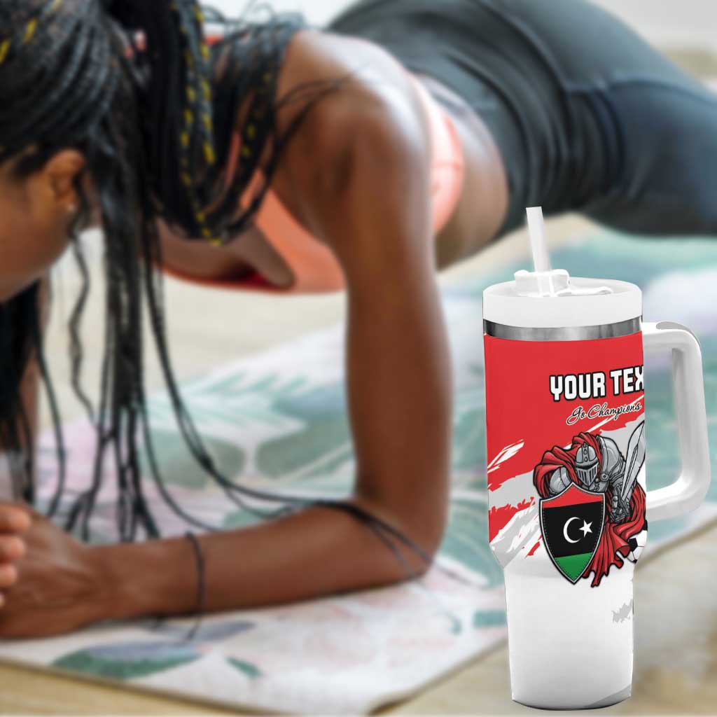 Custom Libya Football Tumbler With Handle Forza Fursan Al-Mutawasit