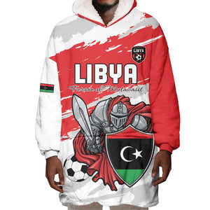 Custom Libya Football Wearable Blanket Hoodie Forza Fursan Al-Mutawasit