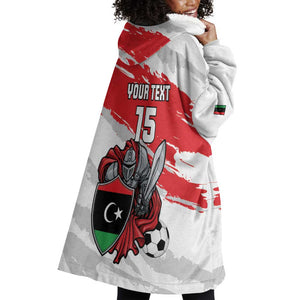 Custom Libya Football Wearable Blanket Hoodie Forza Fursan Al-Mutawasit
