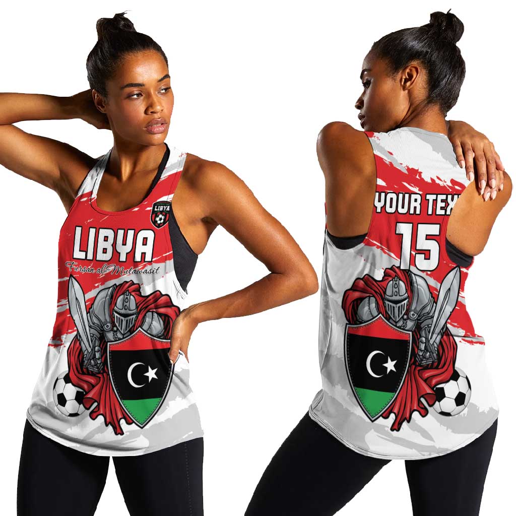 Custom Libya Football Women Racerback Tank Forza Fursan Al-Mutawasit