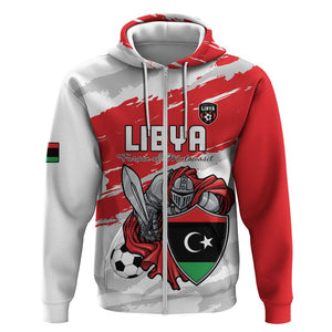 Custom Libya Football Zip Hoodie Forza Fursan Al-Mutawasit