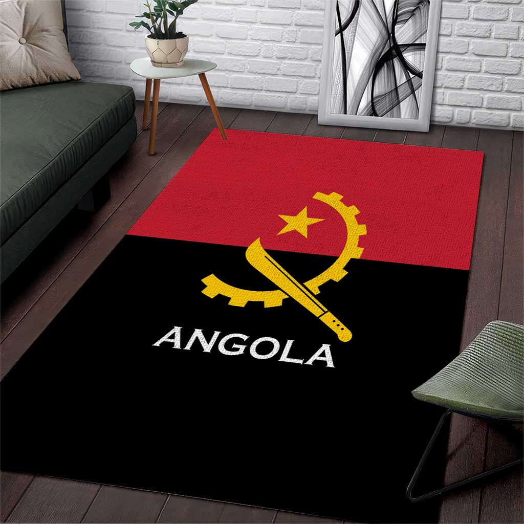 Real Aangola Rug Angola Country Flag Stylized Area Rug by AfricanPride