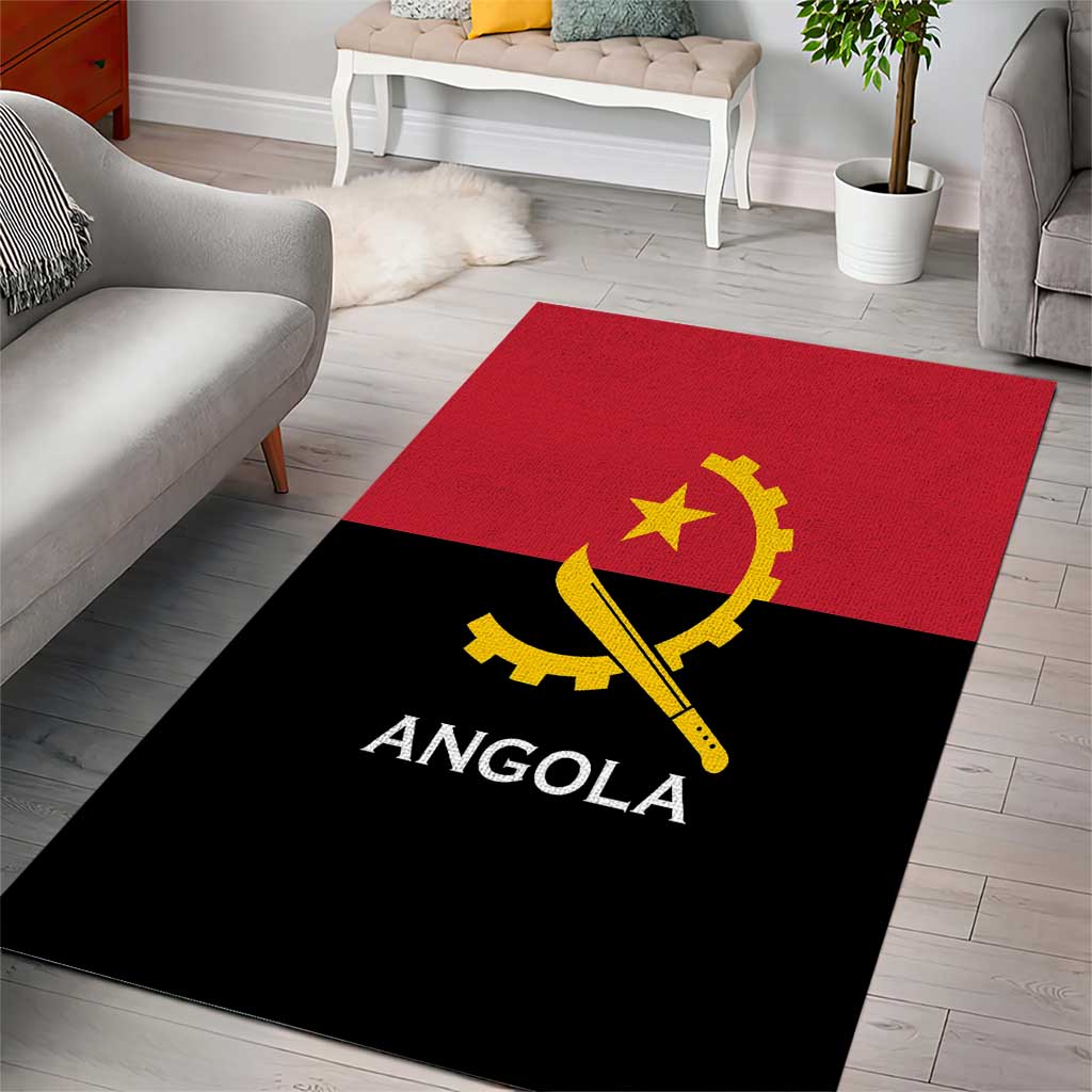 Angola Country Flag Stylized Area Rug