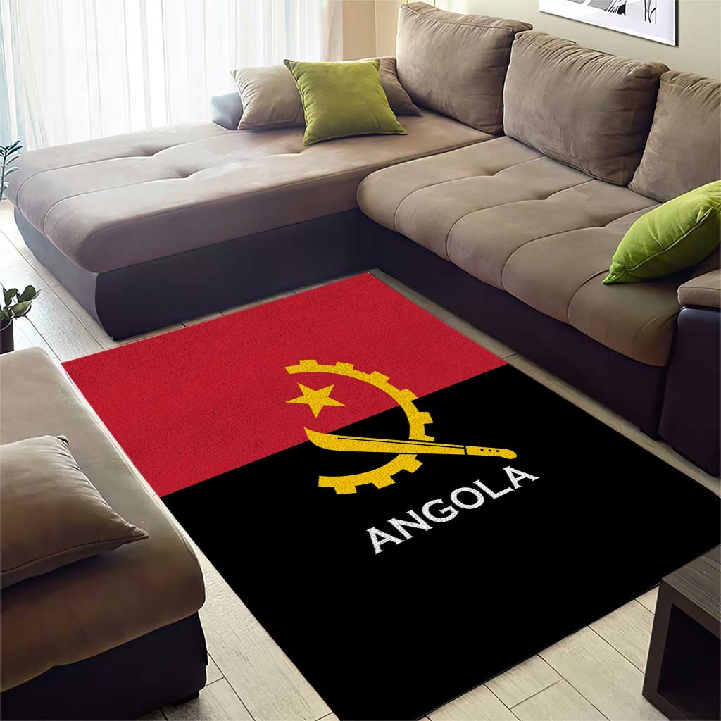 Angola Country Flag Stylized Area Rug