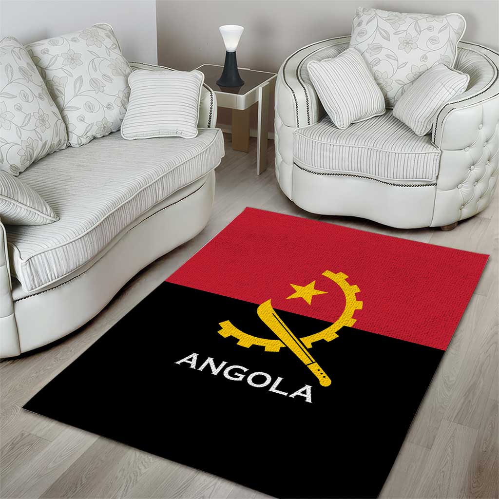 Angola Country Flag Stylized Area Rug