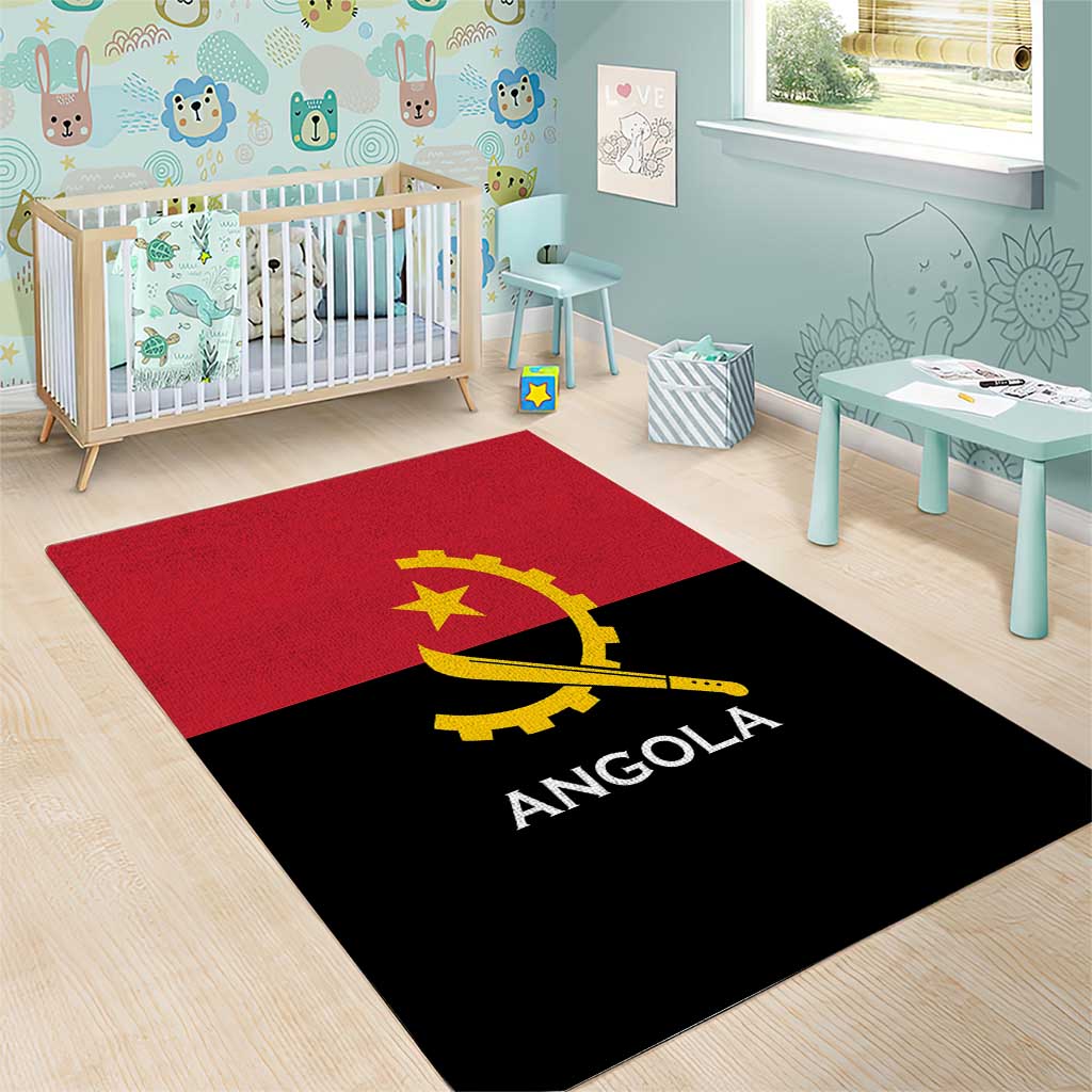 Angola Country Flag Stylized Area Rug