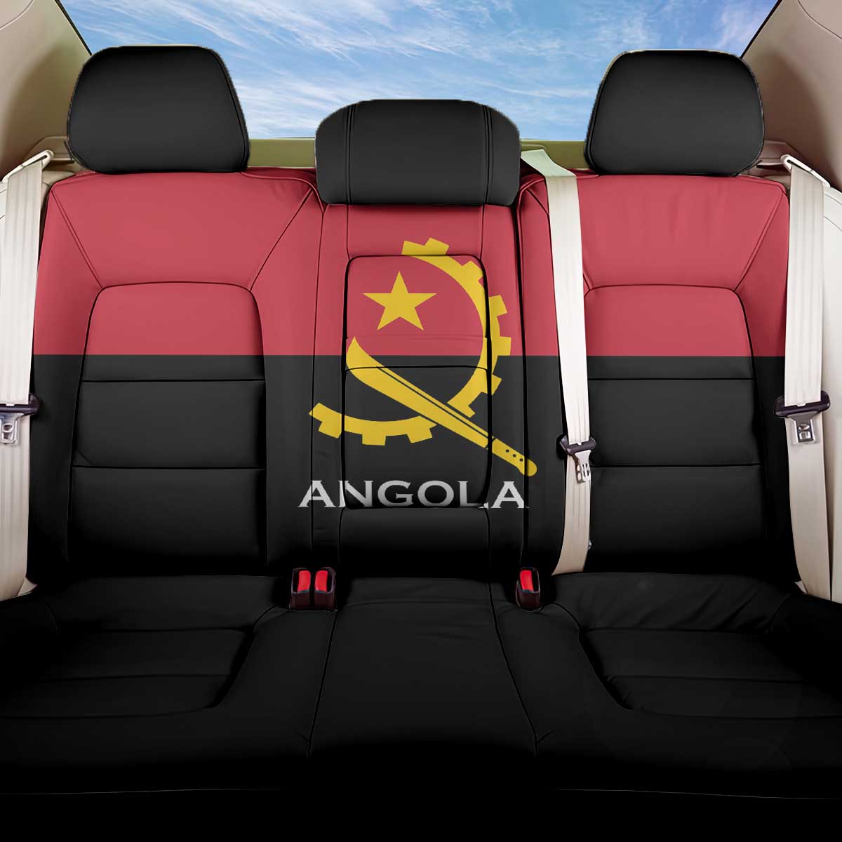 Angola Country Flag Stylized Back Car Seat Cover