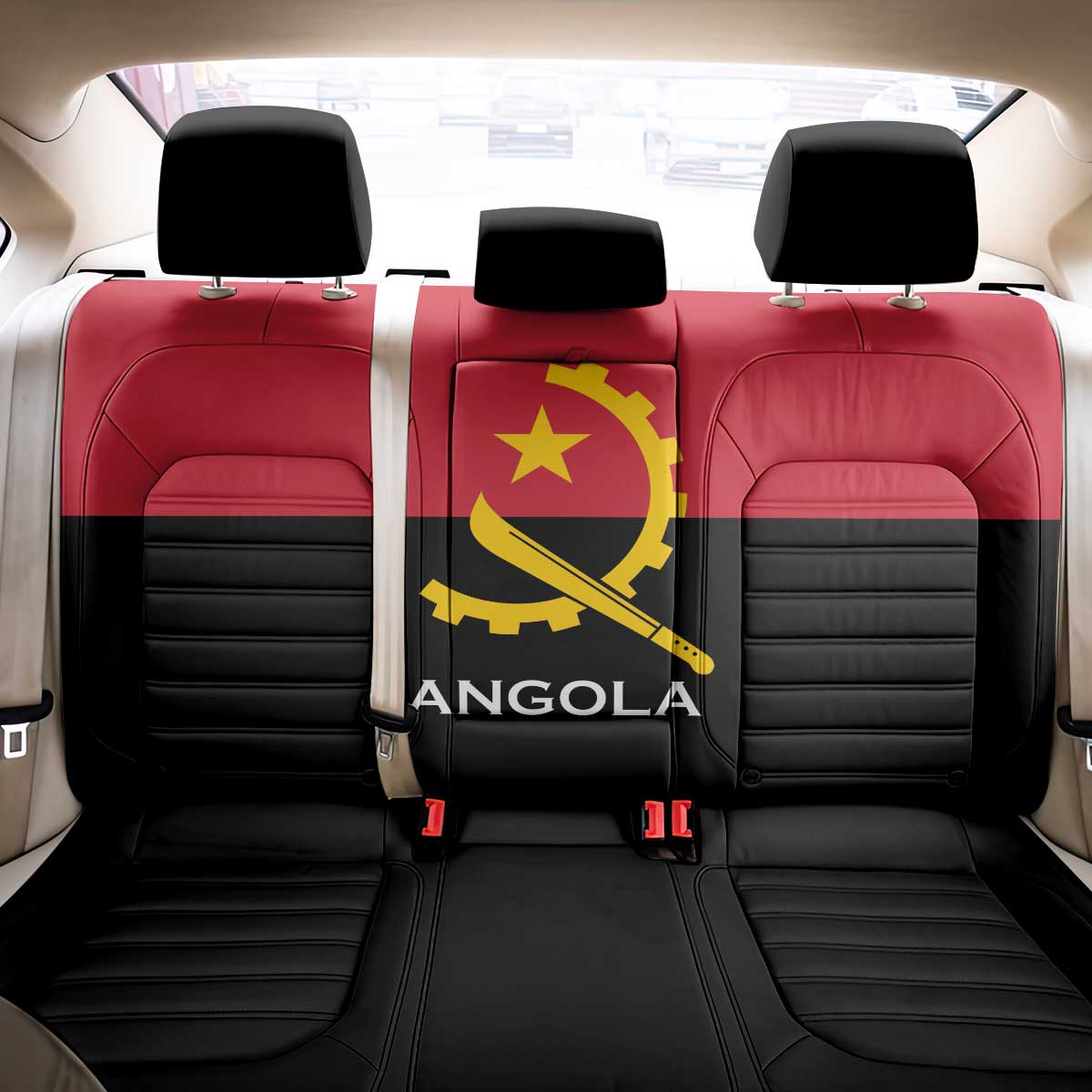 Angola Country Flag Stylized Back Car Seat Cover