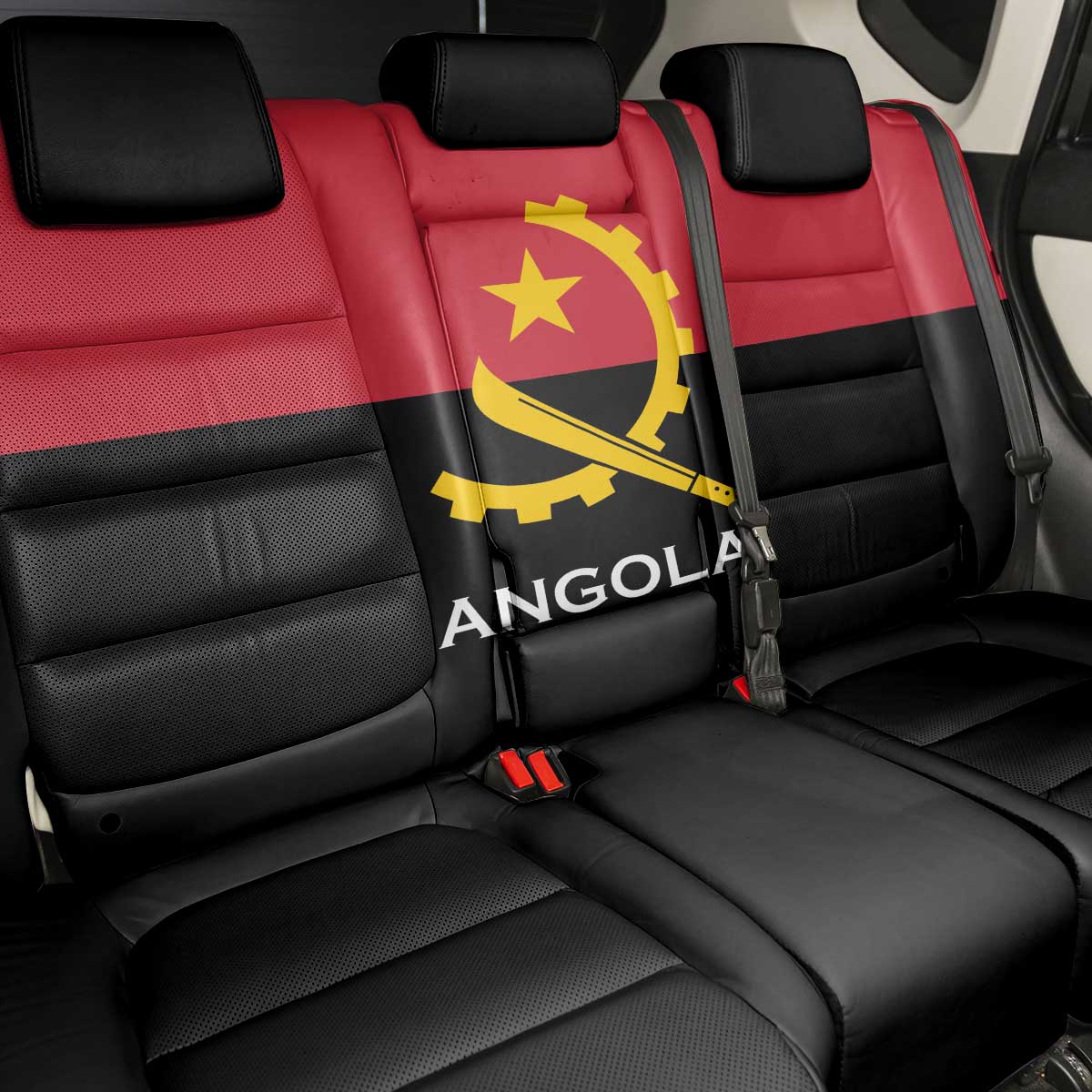 Angola Country Flag Stylized Back Car Seat Cover