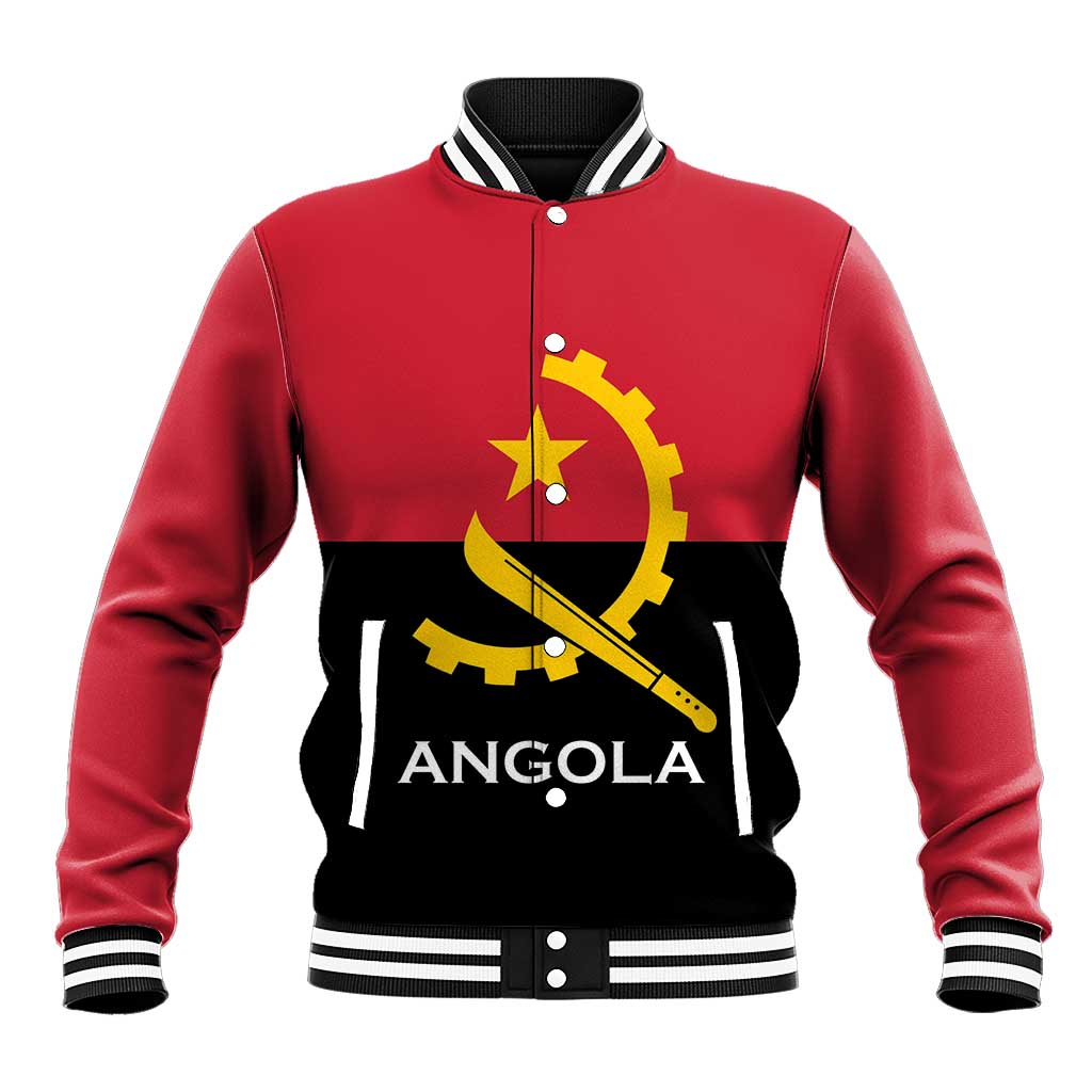 Angola Country Flag Stylized Baseball Jacket