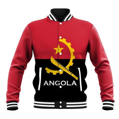Angola Country Flag Stylized Baseball Jacket