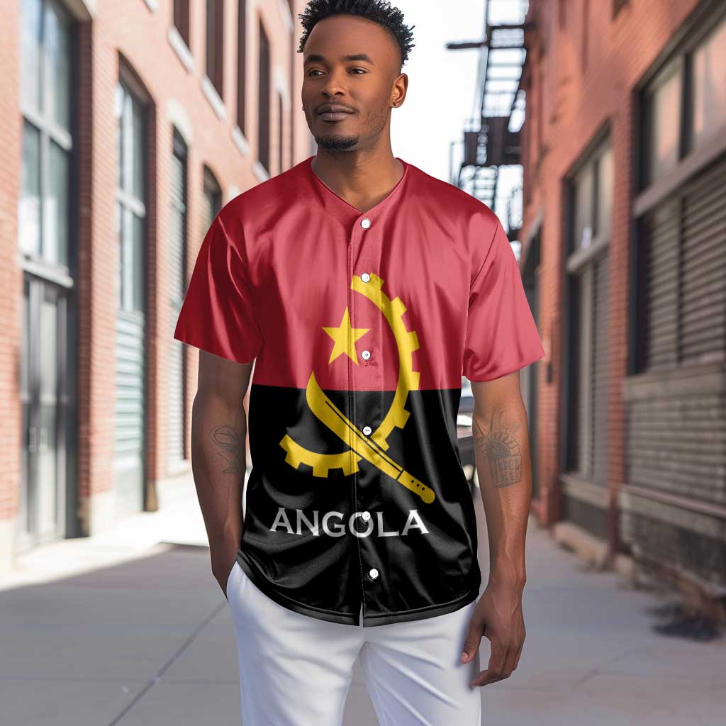 Angola Country Flag Stylized Baseball Jersey