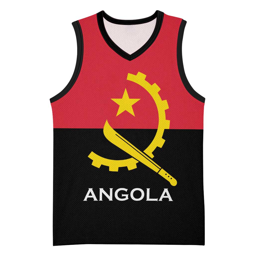 Angola Country Flag Stylized Basketball Jersey - African Pride