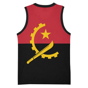 Angola Country Flag Stylized Basketball Jersey - African Pride