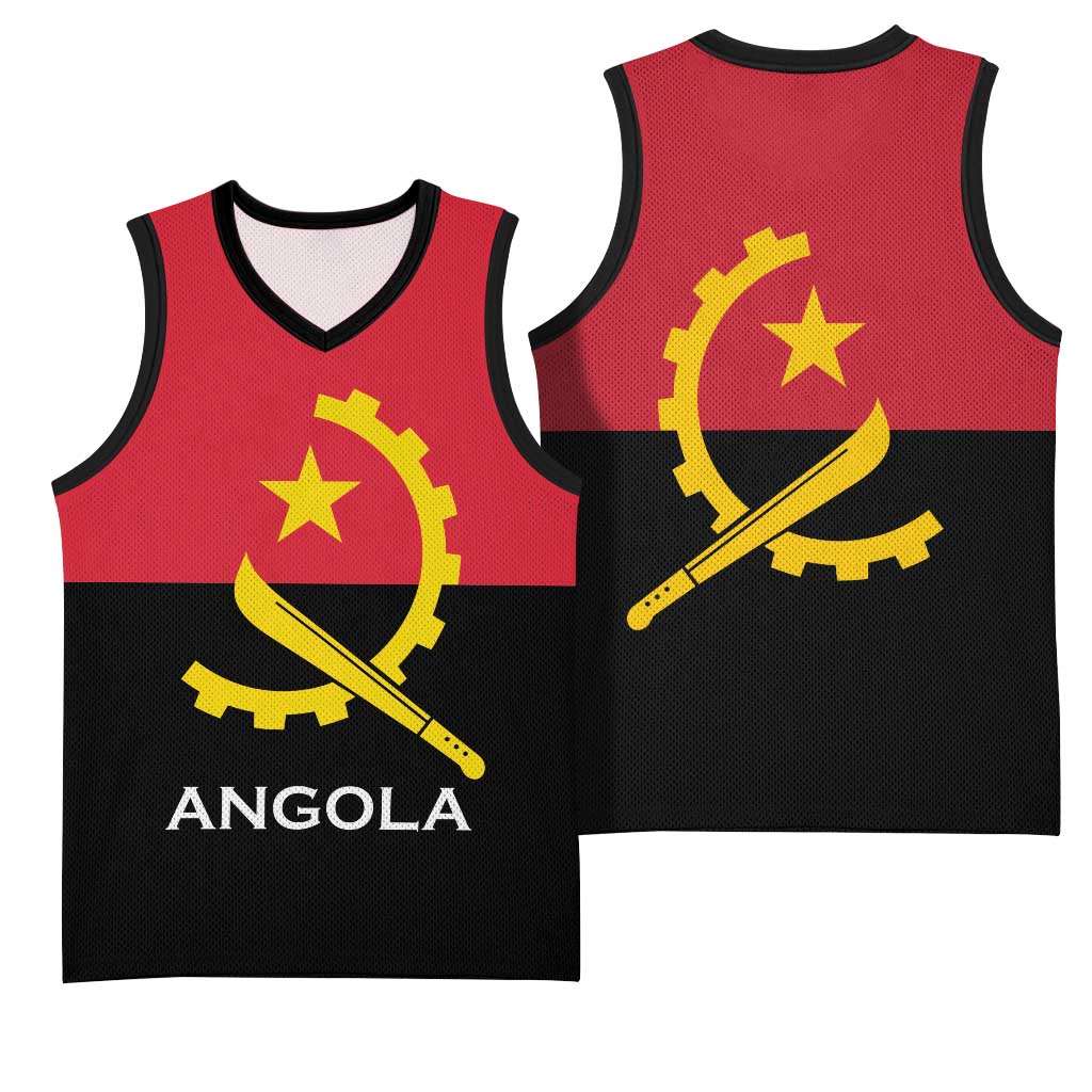 Angola Country Flag Stylized Basketball Jersey - African Pride