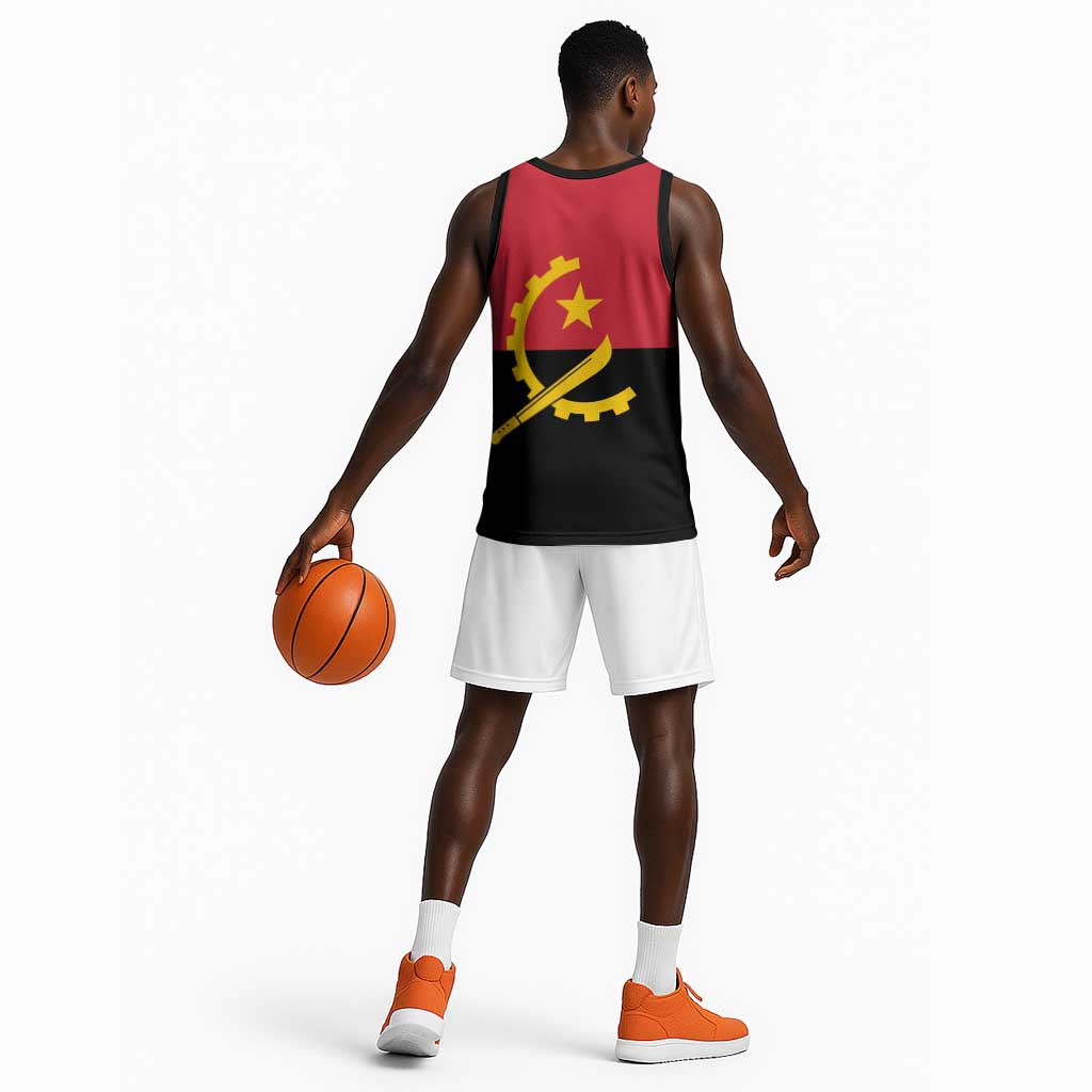 Angola Country Flag Stylized Basketball Jersey - African Pride