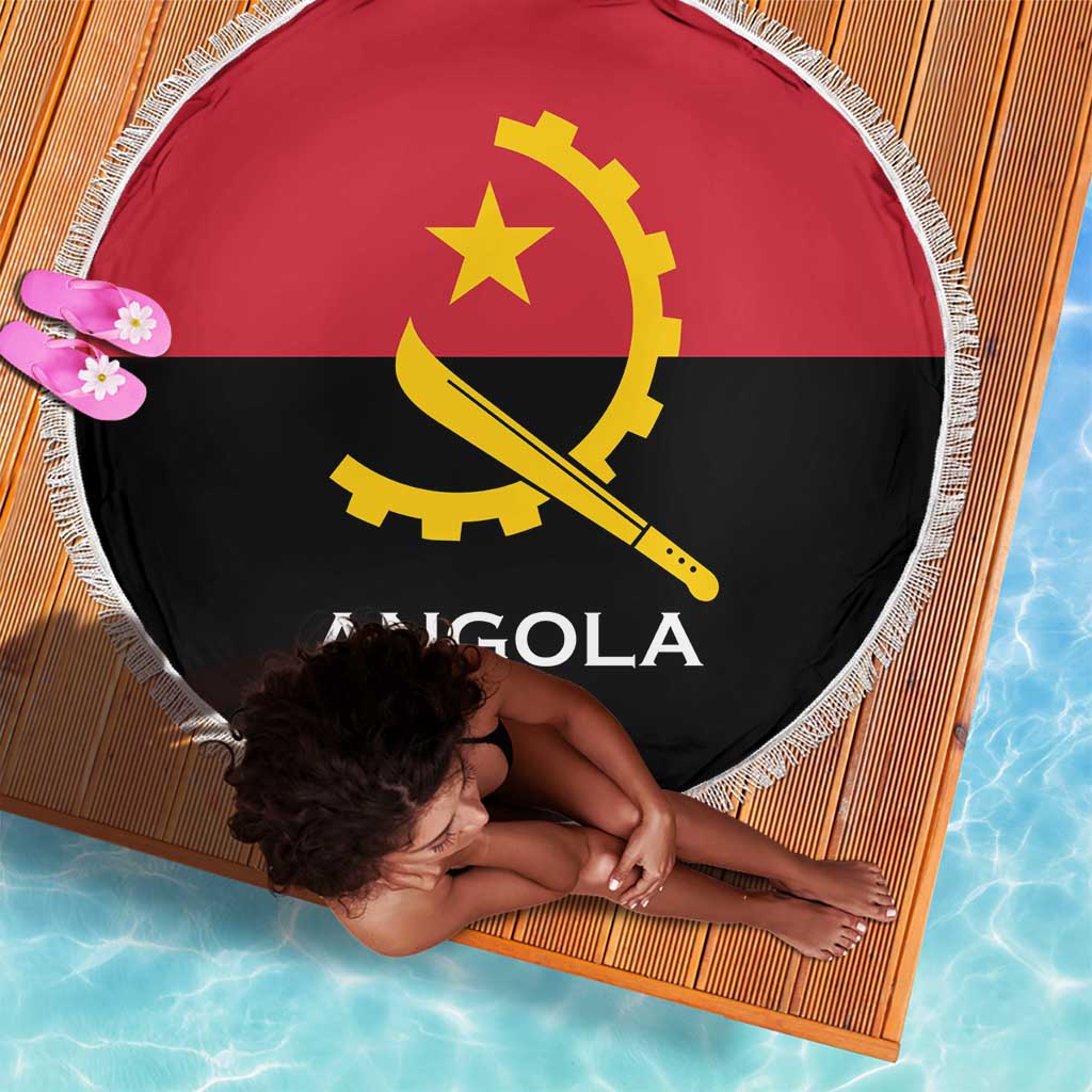 Angola Country Flag Stylized Beach Blanket