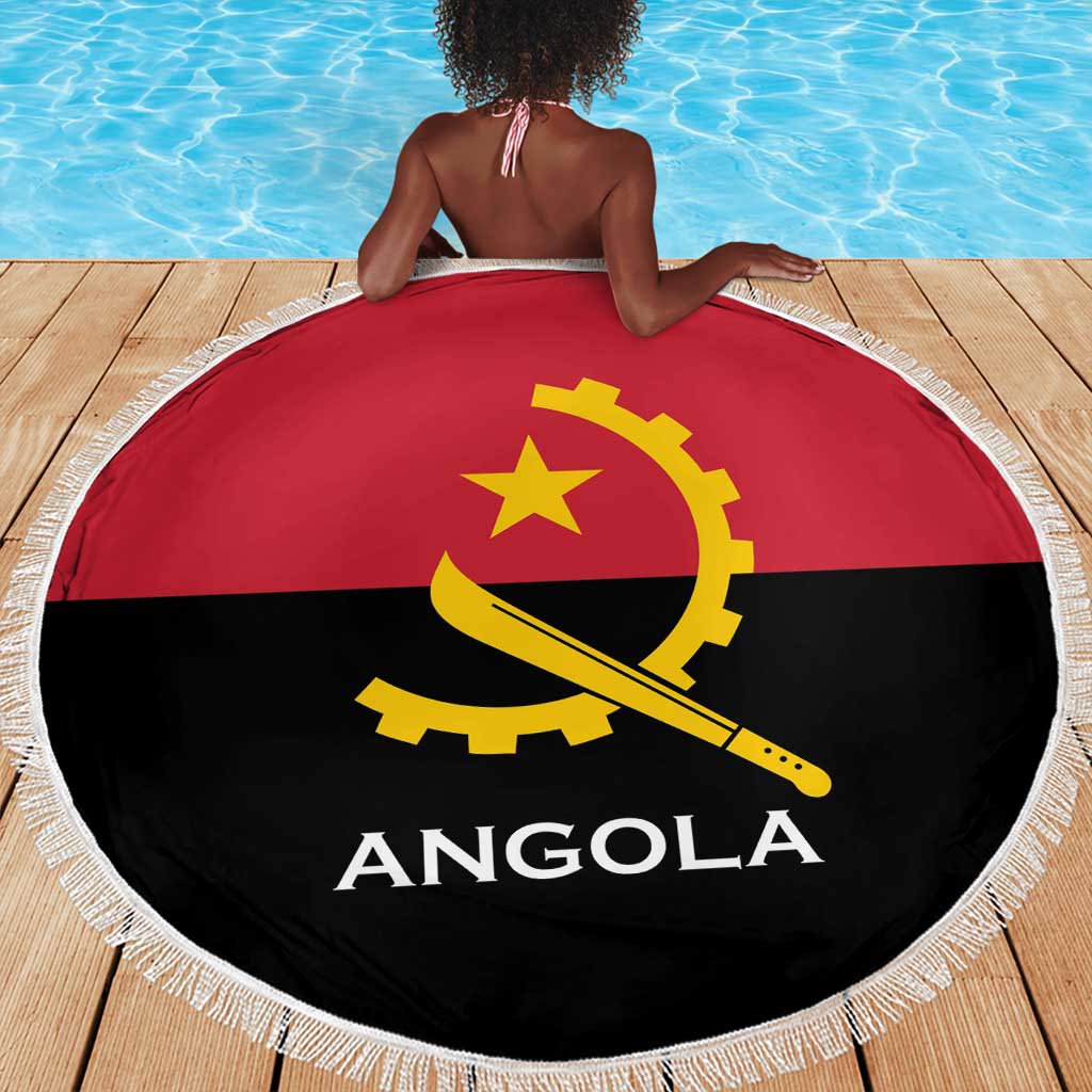 Angola Country Flag Stylized Beach Blanket
