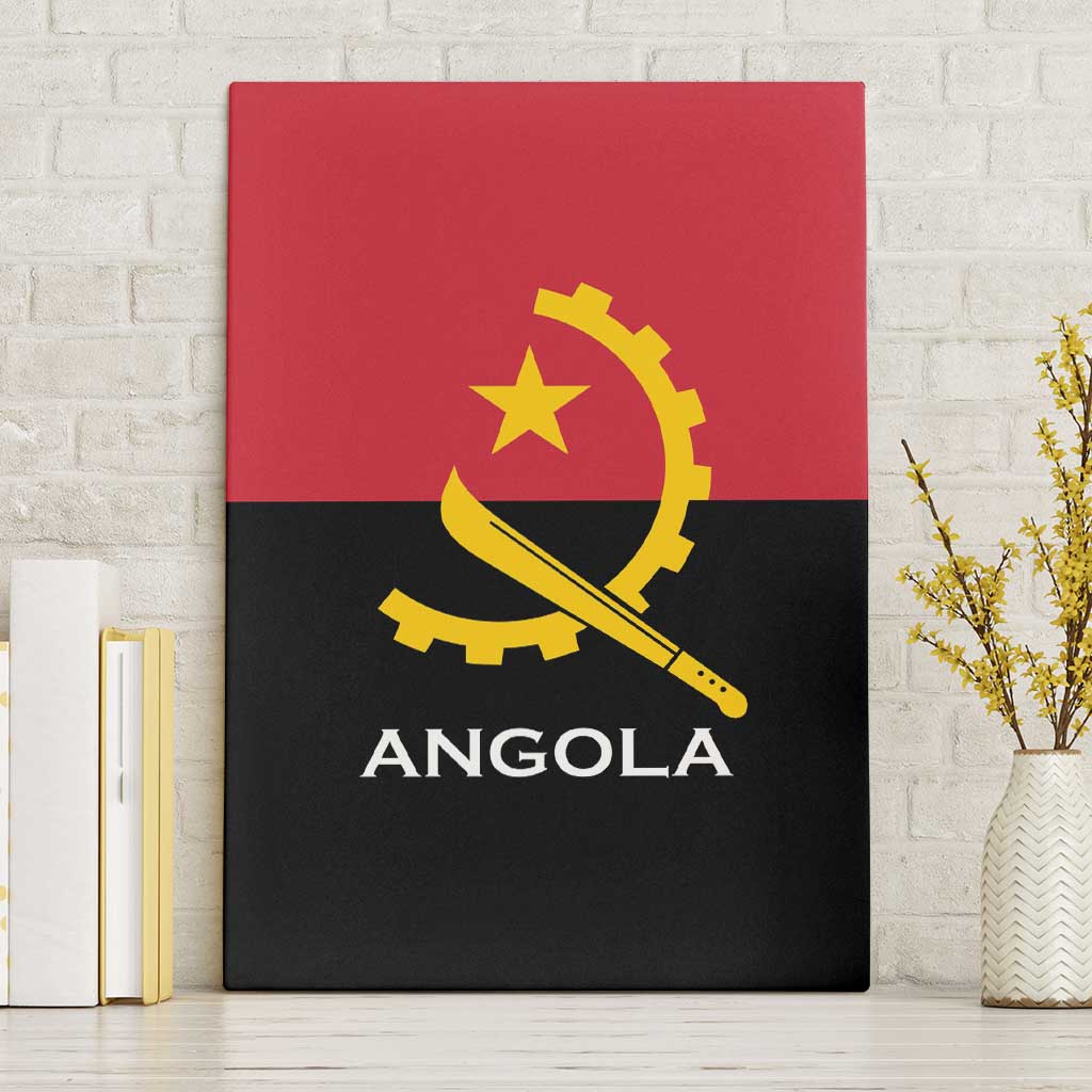 Angola Country Flag Stylized Canvas Wall Art
