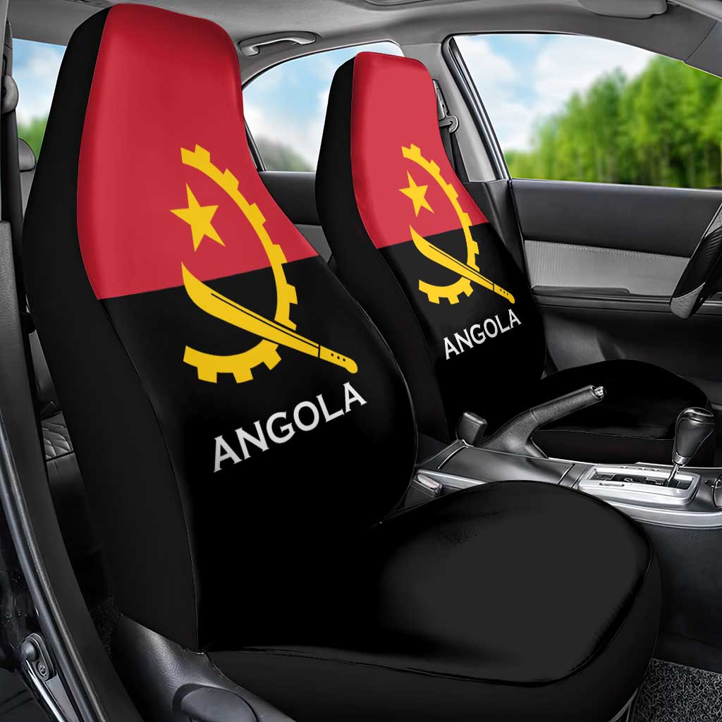 Angola Country Flag Stylized Car Seat Cover