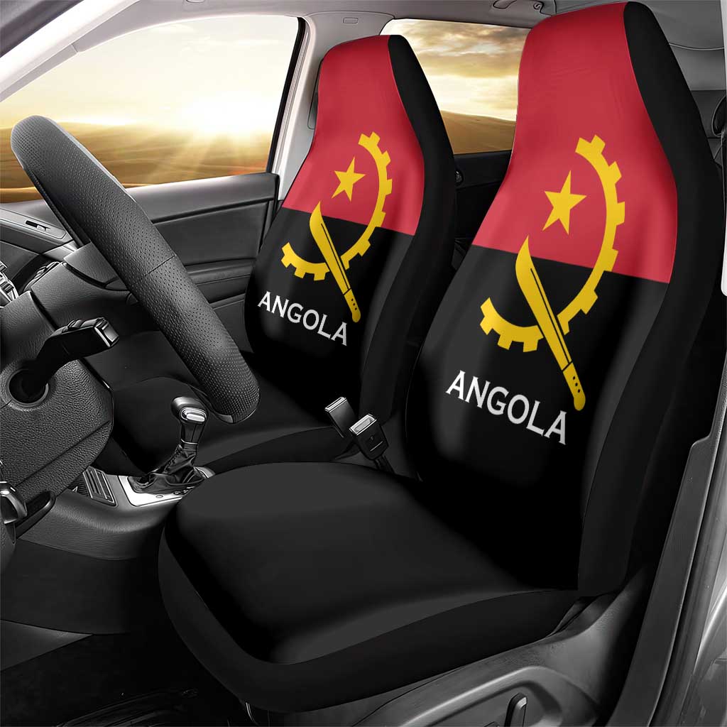 Angola Country Flag Stylized Car Seat Cover