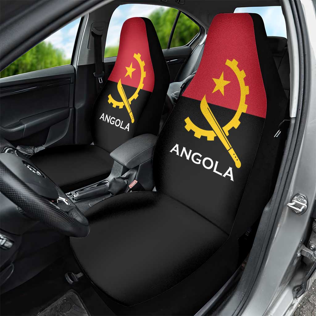 Angola Country Flag Stylized Car Seat Cover