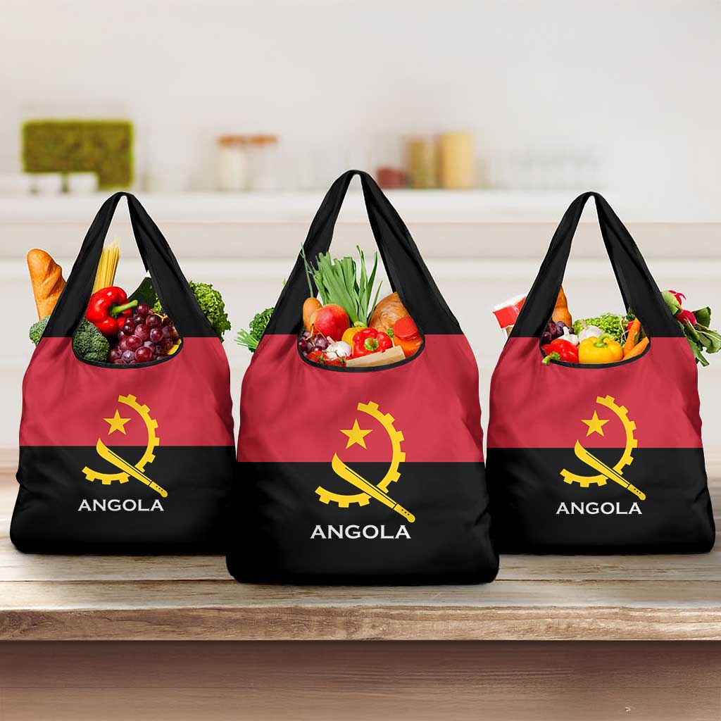 Angola Country Flag Stylized Grocery Bag