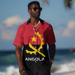 Angola Country Flag Stylized Hawaiian Shirt