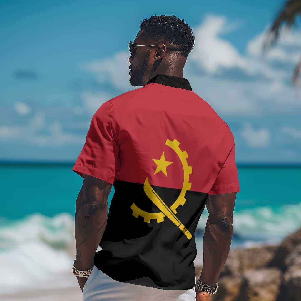 Angola Country Flag Stylized Hawaiian Shirt