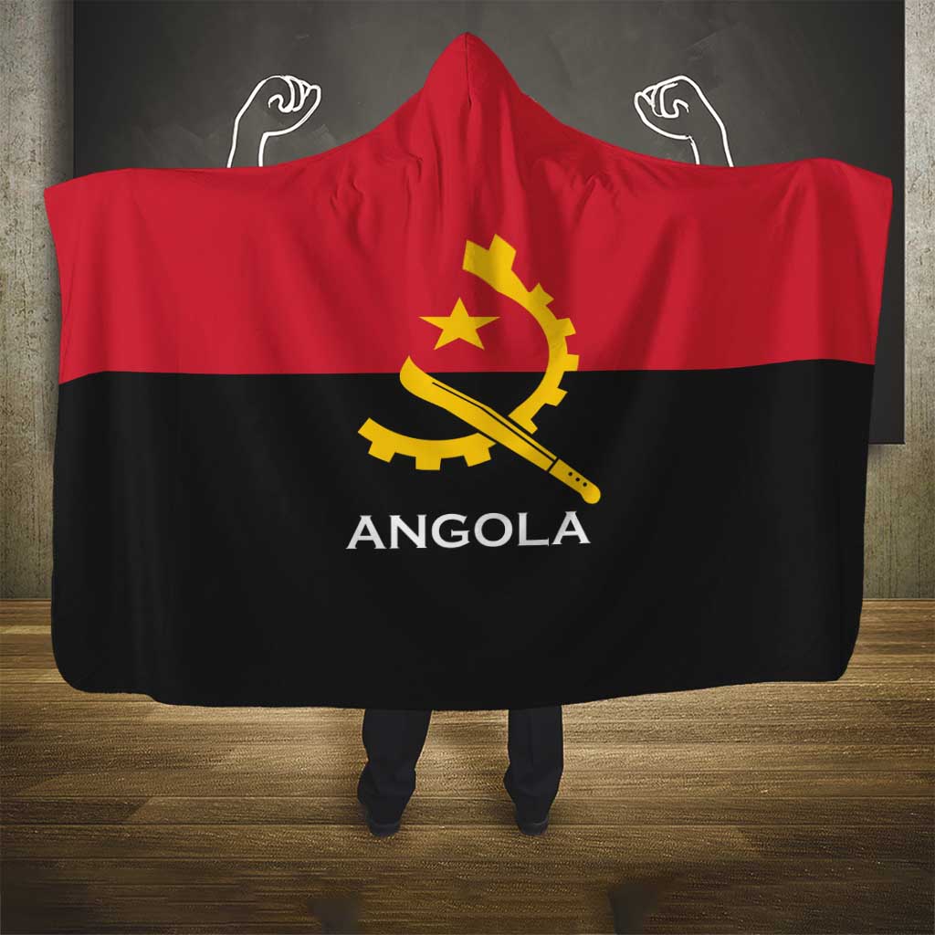 Angola Country Flag Stylized Hooded Blanket