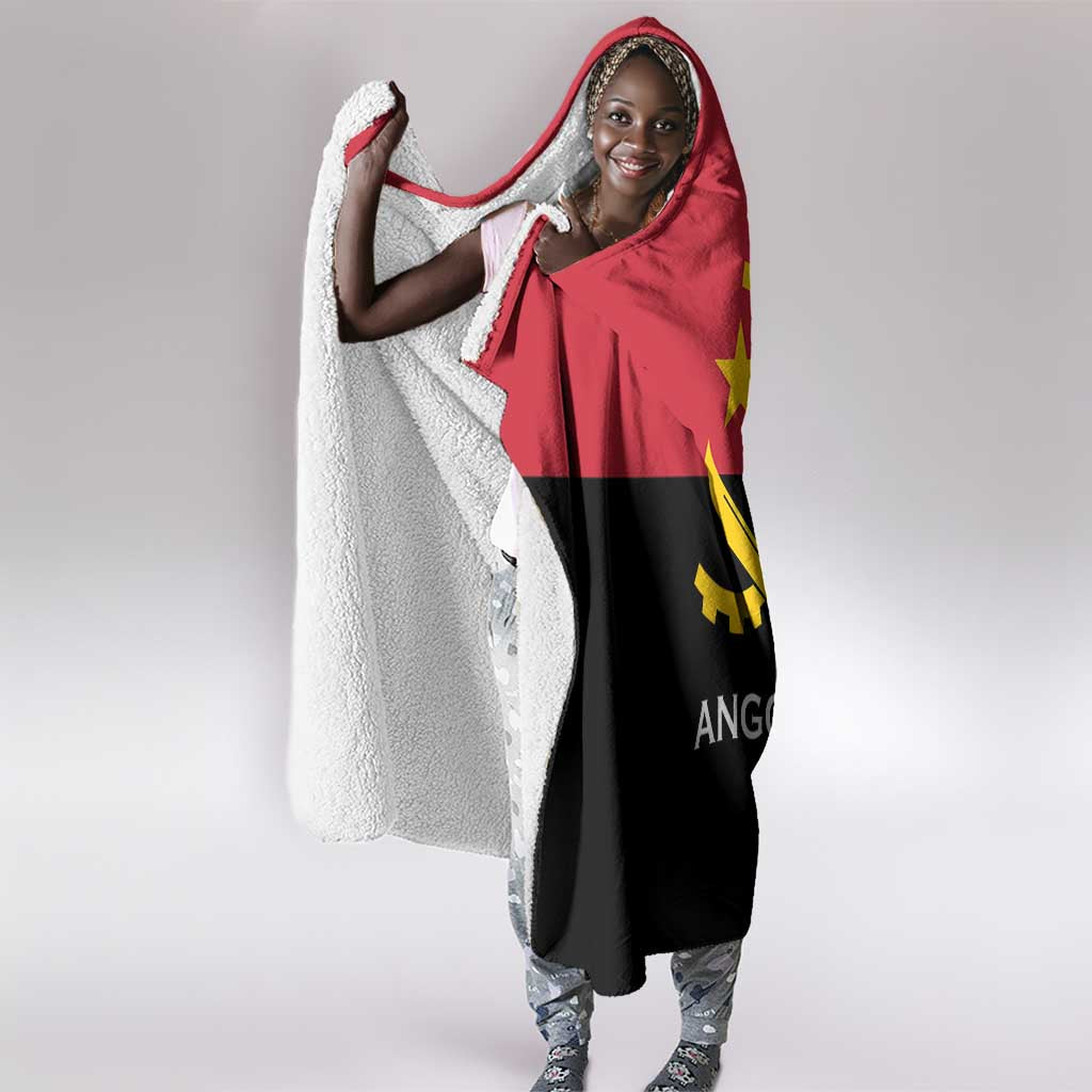 Angola Country Flag Stylized Hooded Blanket
