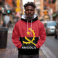 Angola Country Flag Stylized Hoodie