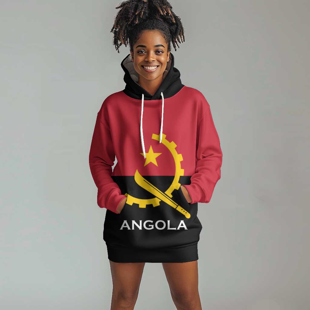 Angola Country Flag Stylized Hoodie Dress