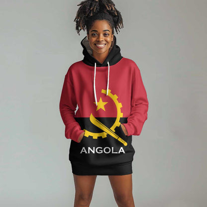 Angola Country Flag Stylized Hoodie Dress