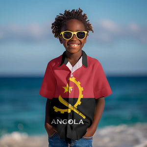 Angola Country Flag Stylized Kid Hawaiian Shirt