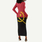 Angola Country Flag Stylized Long Sleeve Bodycon Dress LT15