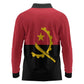 Angola Country Flag Stylized Long Sleeve Polo Shirt