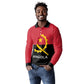 Angola Country Flag Stylized Long Sleeve Polo Shirt