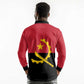 Angola Country Flag Stylized Long Sleeve Polo Shirt