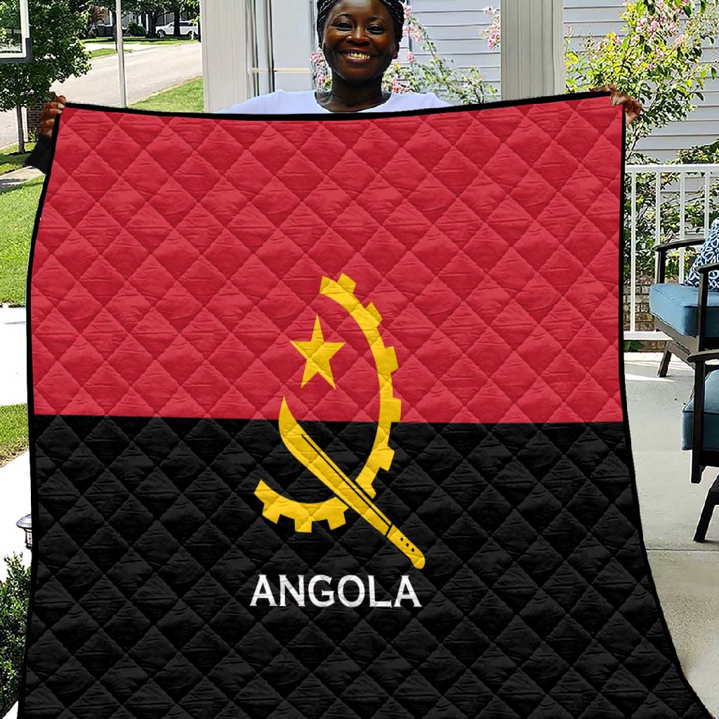 Angola Country Flag Stylized Quilt