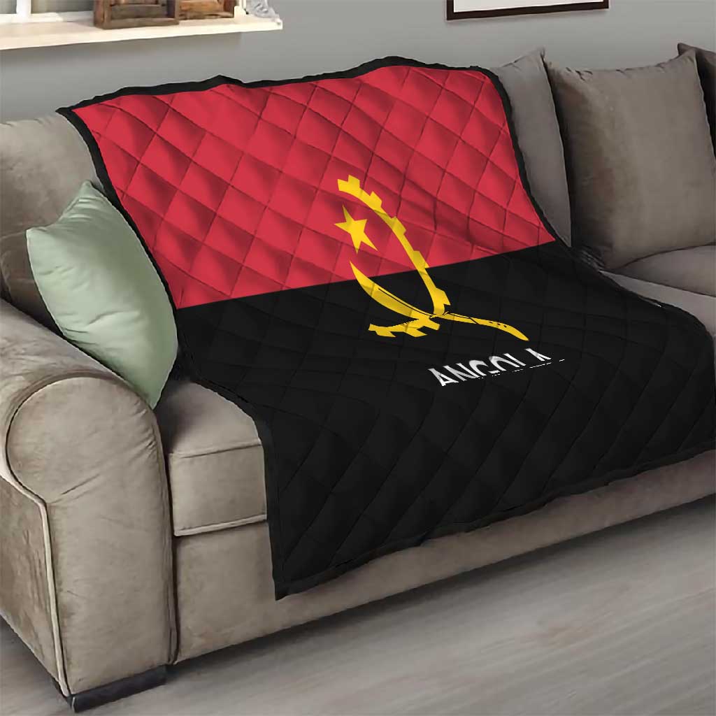 Angola Country Flag Stylized Quilt
