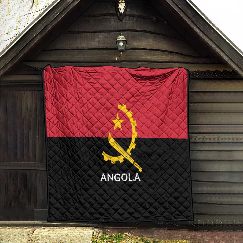 Angola Country Flag Stylized Quilt