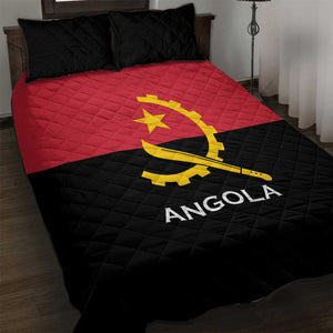 Angola Country Flag Stylized Quilt Bed Set