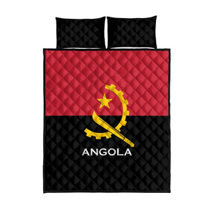 Angola Country Flag Stylized Quilt Bed Set