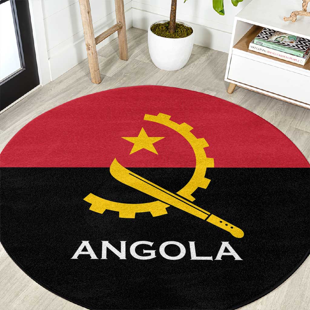 Angola Country Flag Stylized Round Carpet