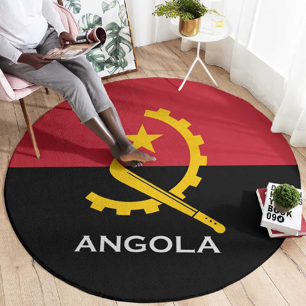 Angola Country Flag Stylized Round Carpet