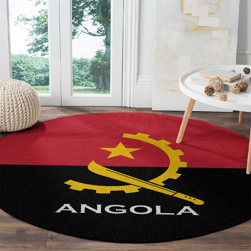 Angola Country Flag Stylized Round Carpet